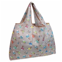 Wrapables Large Nylon Reusable Shopping Bag, Gray French Bulldogs