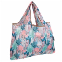 Wrapables Large Nylon Reusable Shopping Bag, Colorful Cacti