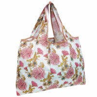 Wrapables Large Nylon Reusable Shopping Bag, Vintage Chrysanthemums
