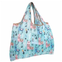 Wrapables Large Nylon Reusable Shopping Bag, Llamas