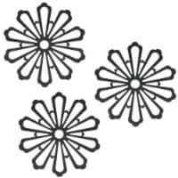 Wrapables Non-Slip Insulated Silicone Carved Floral Trivet Coaster Set, Black