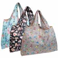 Wrapables Large Nylon Reusable Shopping Bags (Set of 3), Dogs & Llamas