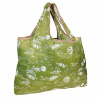 Wrapables Large Nylon Reusable Shopping Bag, Green Paradise