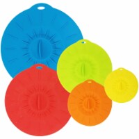 Wrapables Reusable Silicone Suction Bowl Lid Covers for Bowls, Pots, Pans, Mugs (Set of 5)
