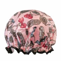 Wrapables Reusable Women's Waterproof Shower Caps for Long Hair, Pink Keychains