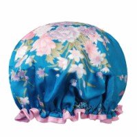 Wrapables Reusable Women's Waterproof Shower Caps for Long Hair, Carnations