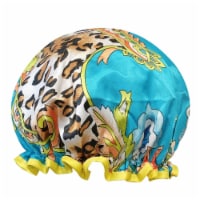 Wrapables Reusable Women's Waterproof Shower Caps for Long Hair, Wild Floral