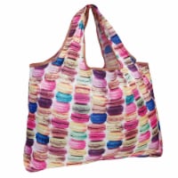 Wrapables Large Nylon Reusable Shopping Bag, Macarons