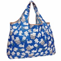 Wrapables Large Nylon Reusable Shopping Bag, Kitties & Books