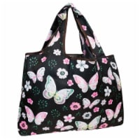 Wrapables Large Nylon Reusable Shopping Bag, Midnight Butterfly