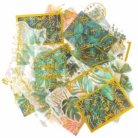 Wrapables Decorative Scrapbooking Washi Stickers for DIY Crafts (60 pcs), Green & Gold