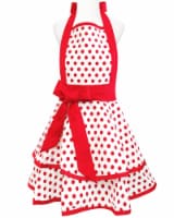 Wrapables Classic Vintage Apron, Stylish Cooking Apron, Red Dot