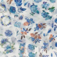 Wrapables Washi Scrapbooking Stickers Box Set, Blue Floral