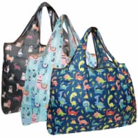 Wrapables Large Nylon Reusable Shopping Bags (Set of 3), Charming Animals