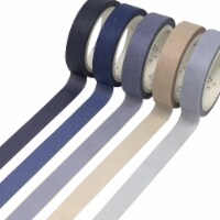 Wrapables Solid Color Washi Tape (Set of 5), Blue