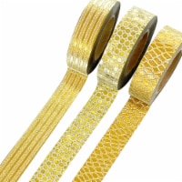 Wrapables Glitter & Shine Decorative Washi Tapes (Set of 3), Gold Glitz and Snake Print