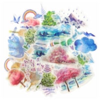 Wrapables Decorative Scrapbooking Washi Stickers for DIY Crafts (60 pcs), Rainbow Forest