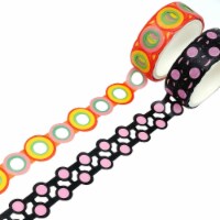 Wrapables Geometric Hollow Washi Masking Tape 4M Length Total (Set of 2), Bubbles