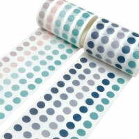 Wrapables Colorful Dots Washi for Bullet Points 6M Length Total (Set of 2), Ocean & Mist