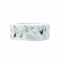 Wrapables Poetic Picturesque Gold Foil Washi Masking Tape, 15mm x 5M, Cranes in White