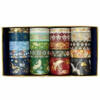 Wrapables Gold Foil Washi Tape in Gift Box Set (20 Rolls), Dancing Cranes