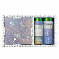 Wrapables Decorative Gold Foil Washi Tape and Sticker Set (10 Rolls & 10 Sheets), Celestial