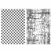 Wrapables Embossing Folder Paper Stamp Template for Card Making (Set of 2), Dots and Lines