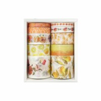 Wrapables Decorative Washi Tape Box Set (10 Rolls), Harvest Fruit