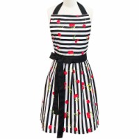 Wrapables Cherries and Stripes Flirty Apron