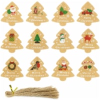 Wrapables Christmas Holiday Gift Tags/Kraft Hang Tags with Jute Strings