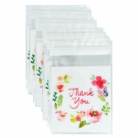 Wrapables Transparent Self-Adhesive 4  x 4  Candy and Cookie Bags, (200pcs), Thank You