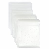 Wrapables Transparent Self-Adhesive 4  x 4  Candy and Cookie Bags, (200pcs), White Dots