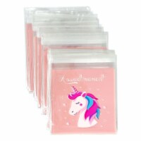 Wrapables Transparent Self-Adhesive 4  x 4  Candy and Cookie Bags, (200pcs), Unicorns