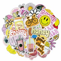 100pcs, Groovy Pink & Yellow