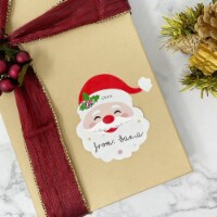 Wrapables Santa Claus Sticker Labels, Christmas Holiday Name