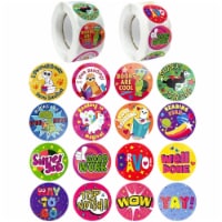 Wrapables 1 Inch Reward, Birthday, Thank You Stickers (1000pcs), Inspirational Animals