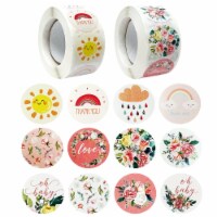 Wrapables 1 Inch Reward, Birthday, Thank You Stickers (1000pcs), Weather & Floral