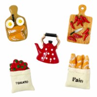 Wrapables 3D Resin Food Simulation Refrigerator Magnets (Set of 5), Lunch