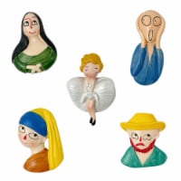 Wrapables 3D Resin Food Simulation Refrigerator Magnets (Set of 5), Famous Faces