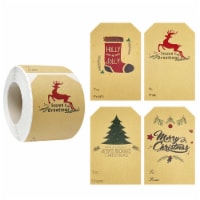 Wrapables Christmas Gift Tag Stickers for Gift-Wrapping & Labeling (300pcs), Holly Jolly