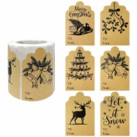 Wrapables Christmas Gift Tag Stickers for Gift-Wrapping & Labeling (300pcs), Let it Snow