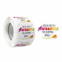 Wrapables You're Awesome Small Business Thank You Stickers Roll for Packages (500pcs)