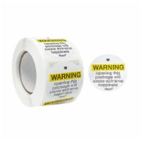 Wrapables 1.5  Yellow Extreme Happiness Warning Small Business Thank You Stickers Roll 500pcs