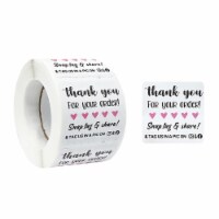 Wrapables Snap Tag & Share Small Business Thank You Stickers Roll for Packages (500pcs)