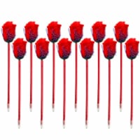 Wrapables Rose Flower Novelty Ballpoint Pens for Office, Valentine's Day, (Set of 12)