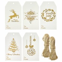 Wrapables Gold Foil Christmas Holiday Gift Tags/ Hang Tags for Gift-Wrapping, (100pcs)