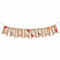 Wrapables Thanksgiving Burlap Thankful Banner with Maple Leaves
