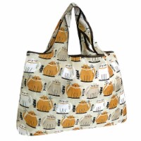Wrapables Eco-Friendly Large Nylon Reusable Shopping Bag, Owls Brown