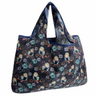 Wrapables Eco-Friendly Large Nylon Reusable Shopping Bag, Deco Owls