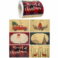 Wrapables Christmas Holiday Adhesive Gift Tags for Gifts & Stationery, Rustic Greetings